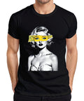 Pop Art HOMER Blonde Woman Yellow Eye Mask Blue Eyes Retro Mens T-Shirt
