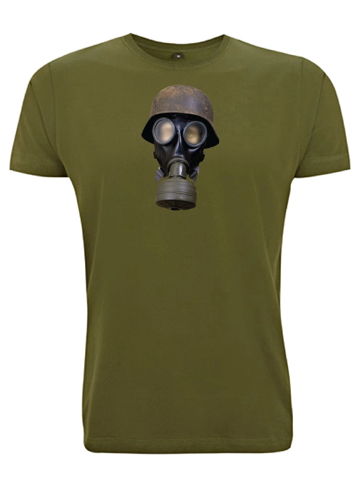 Vintage Gas Mask T Shirt Spooky Face WW1 WW2 Soldier Gamer Pov UK Military Mask