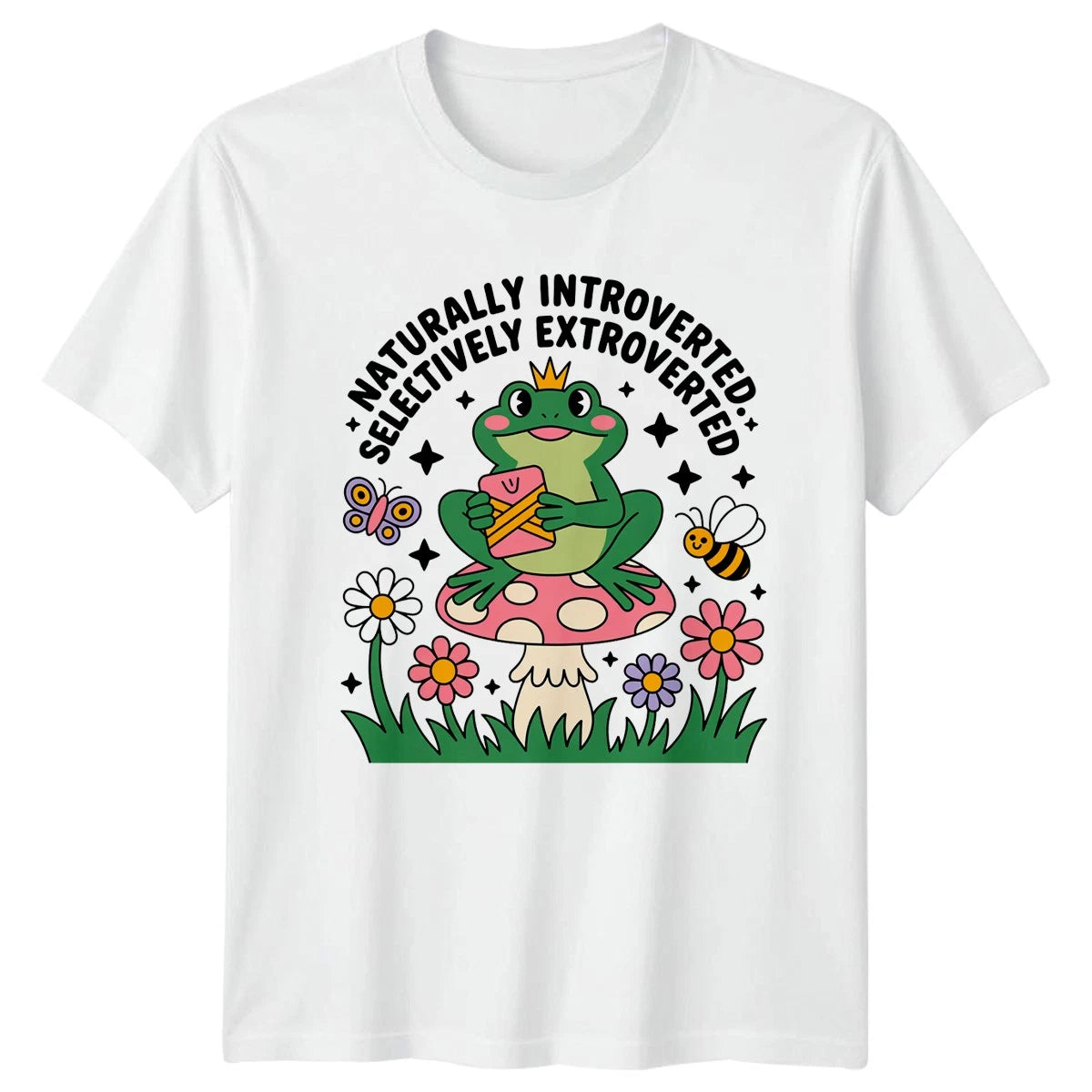 Naturally Introverted Selectively Extroverted Womens T-Shirt Cottagecore