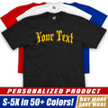 Custom Gothic Thug T-Shirt | Old English Street Personalized Mens Logo Design