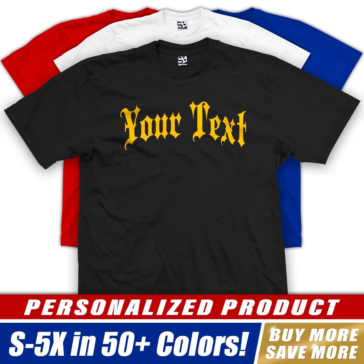 Custom Gothic Thug T-Shirt | Old English Street Personalized Mens Logo Design