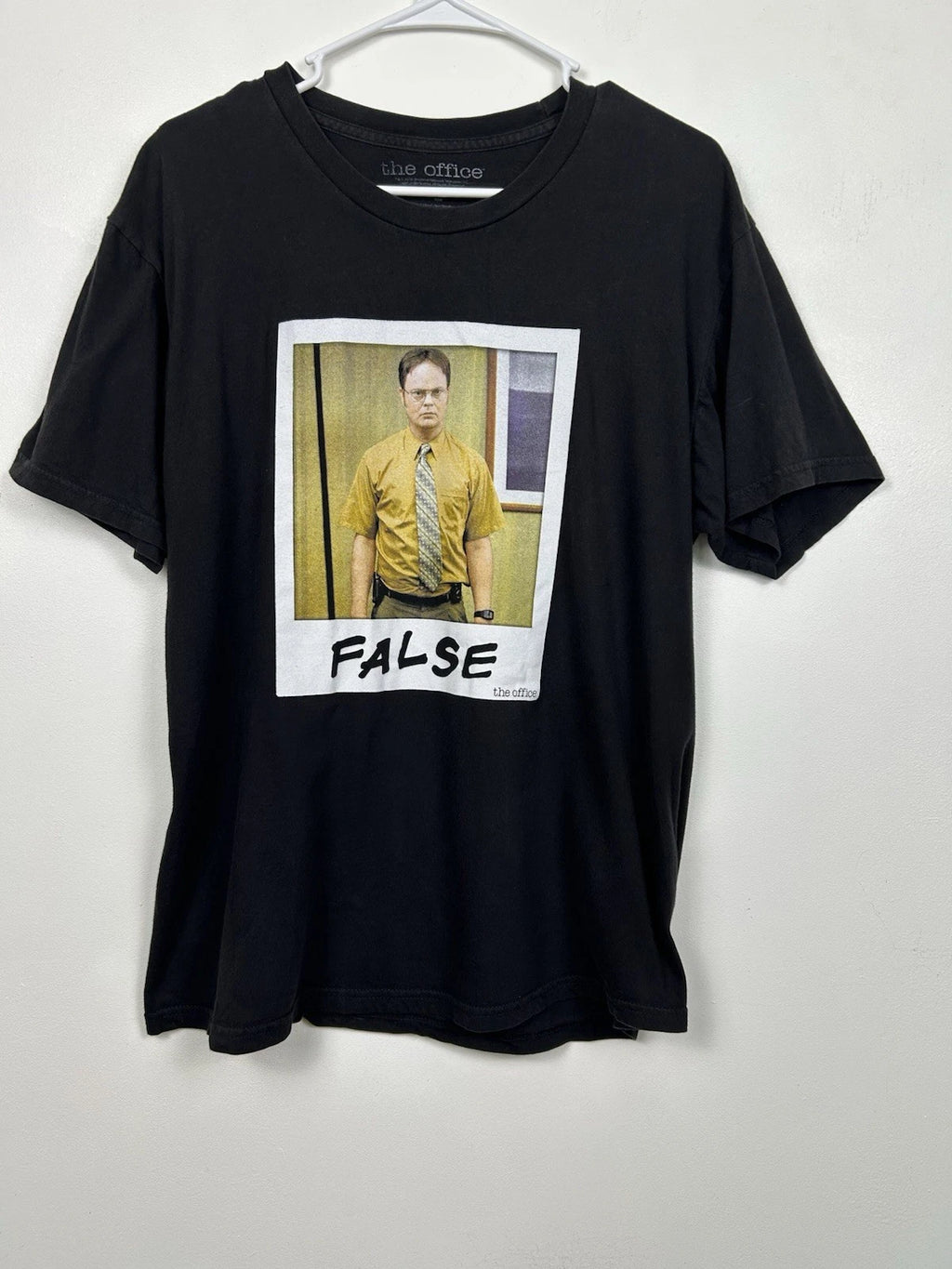 The Office Dwight T-Shirt Size Large Black Short Sleeve 100% Cotton TV Show Y2K