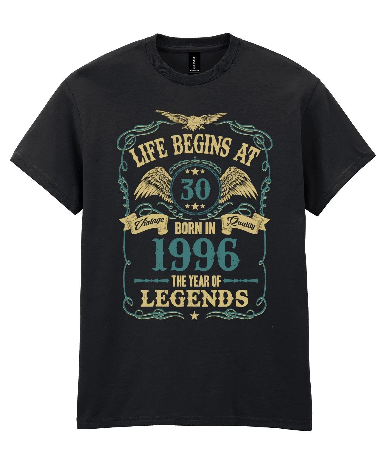 Life Begins at 30 T-Shirt Mens Funny Born In 1996 30th Birthday Gift for Him Son