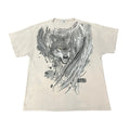 Vintage Y2K Tribal Animal Planet Wolf T-shirt Sz L Cyber Tattoo Worn Distressed