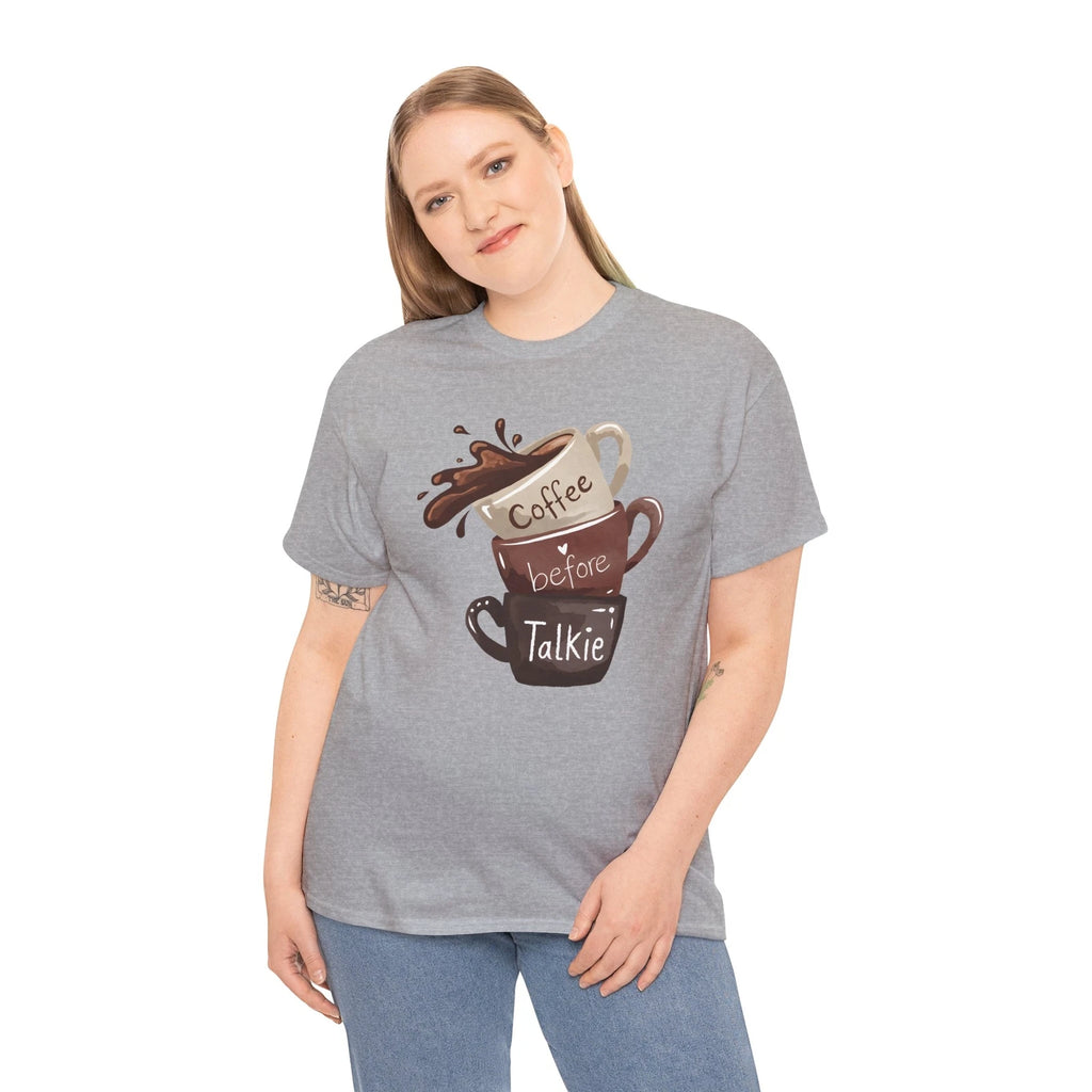 Coffee & Sarcasm T-Shirt | Funny Caffeine Lover Coffee before talkie
