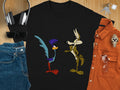Wile E Coyote and Road Runner T-Shirt Cartoon Character Tee USA Size S to 3XL