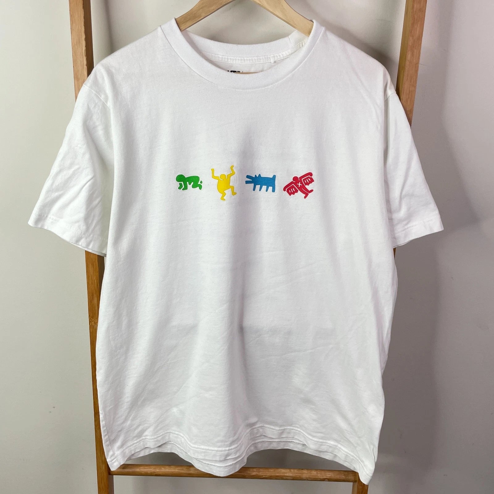 Uniqlo Shirt Mens Extra Large White POP ART Archive Short Sleeve Crew Neck