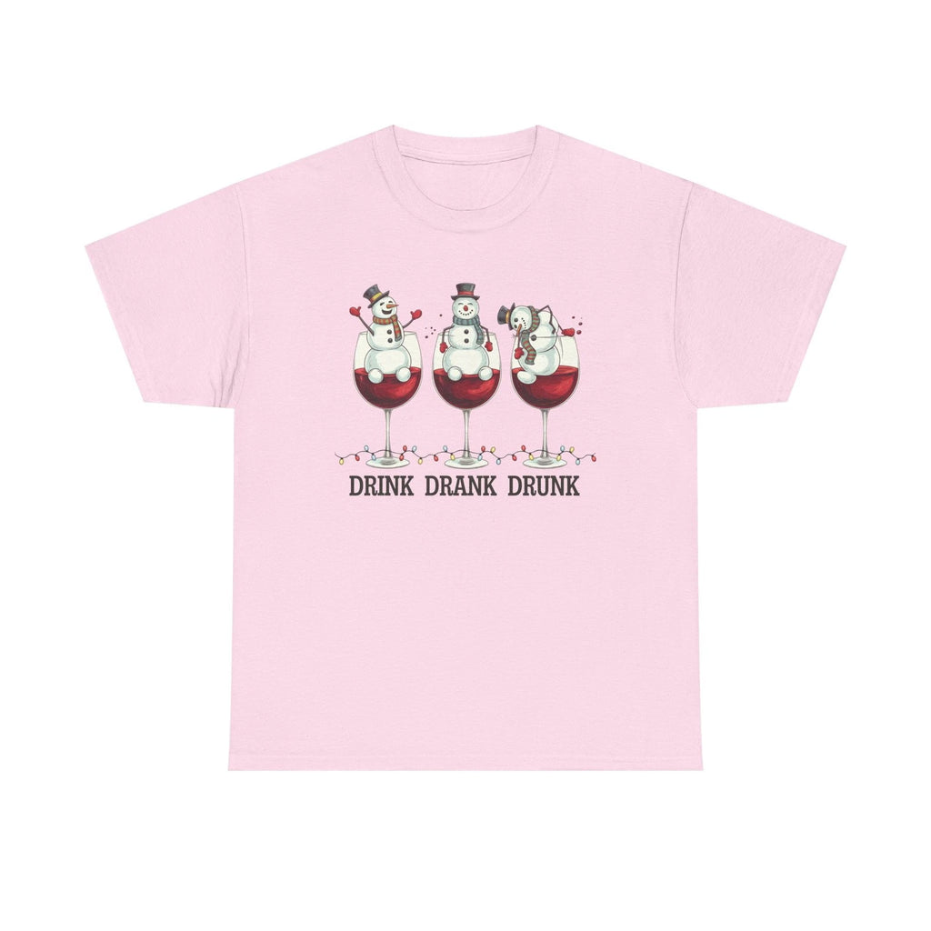 Drink Drank Drunk Christmas Shirt Funny Wine Snowman Tee Holiday Humor Gift