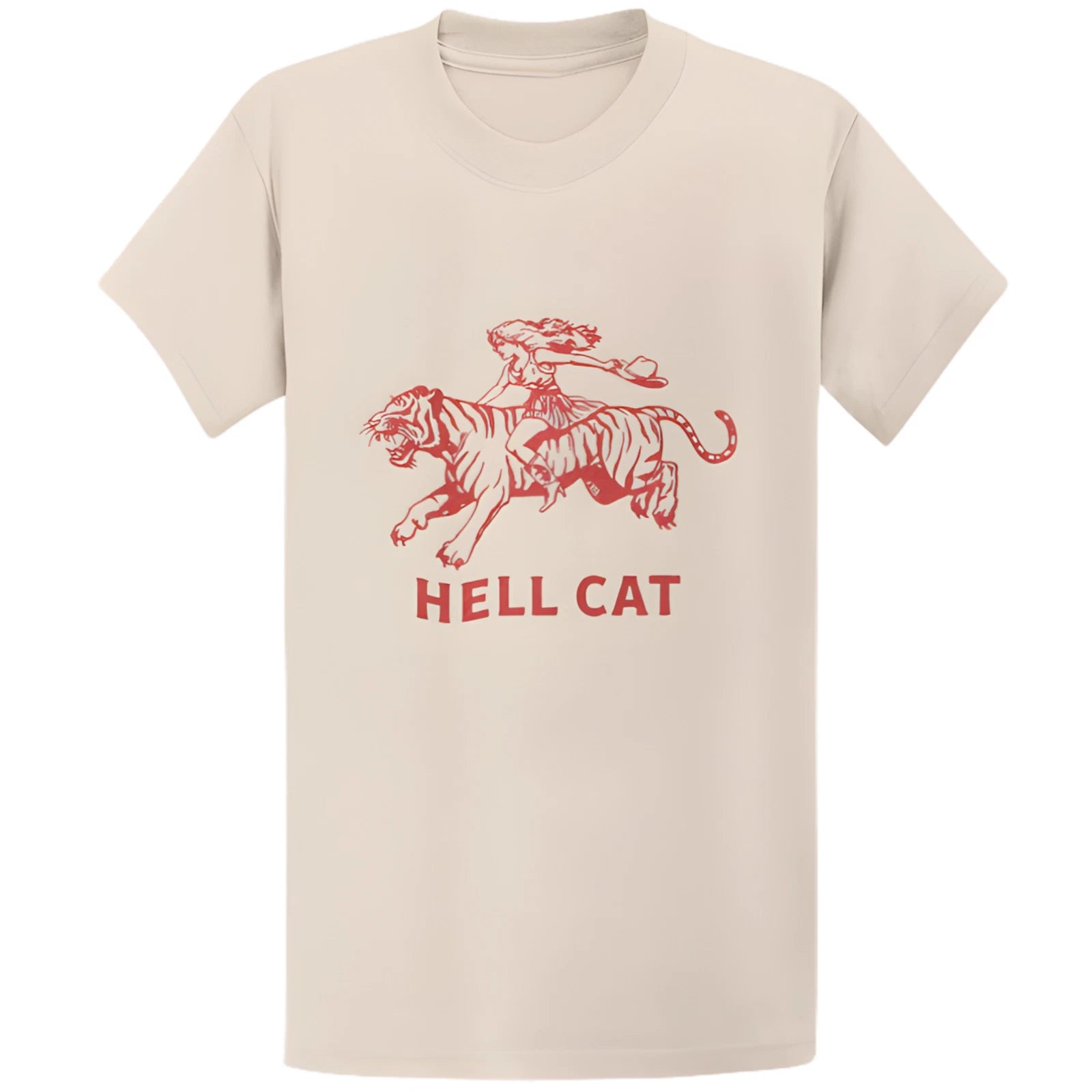 Gildan 5000 Vintage Cowgirl Hell Cat T-Shirt - Retro Western Aesthetic Gift Tee