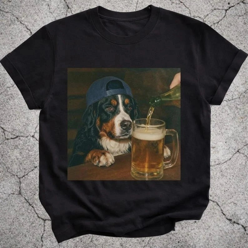 Bernese Mountain Dog Drinking Beer Shirt