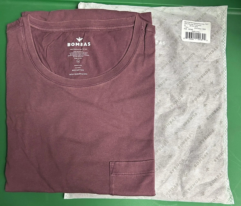 Bombas XL Bee Better Pocket T-Shirt Crew Neck Lot Of 2 Wine  Pima Cotton