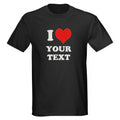 Personalised I Love Heart T-Shirt | Custom Name Printed Unisex Adult Tee
