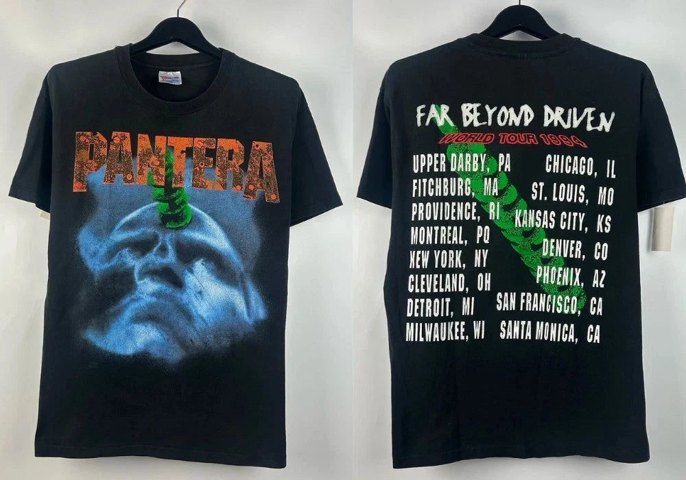Vintage 1Pantera "Far Beyond Driven" World Tour 1994 Reprint T-shirt All Size