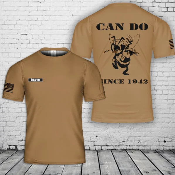 Custom Name US Navy Seabee Can Do Since 1942 3D T-Shirt