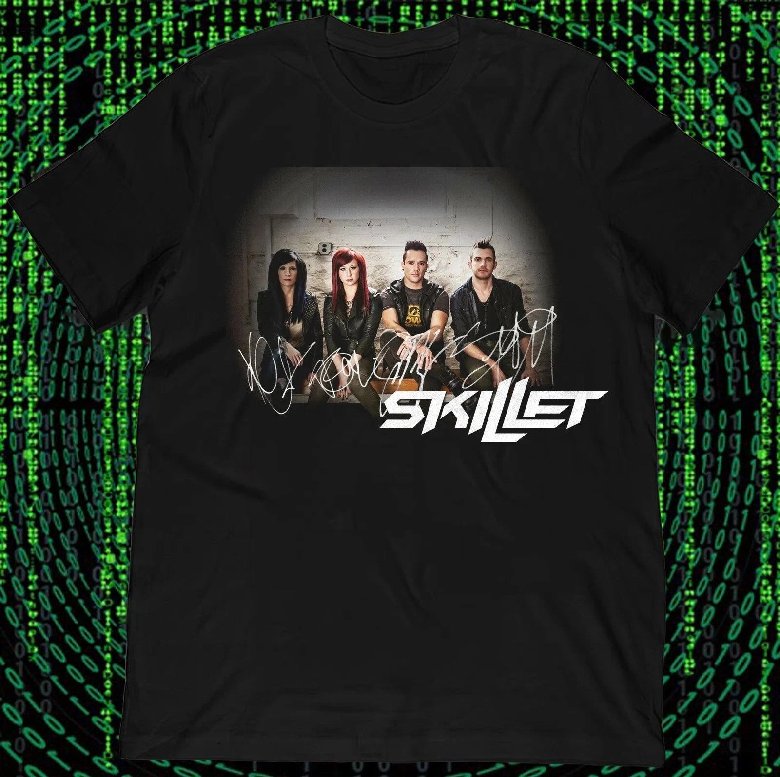 Skillet Members signed T Shirt Rock Band S-5XL Q8374