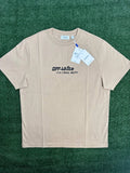 OFF-WHITE "Cryst Croco Logo" Slim Fit Beige T-Shirt Size Large