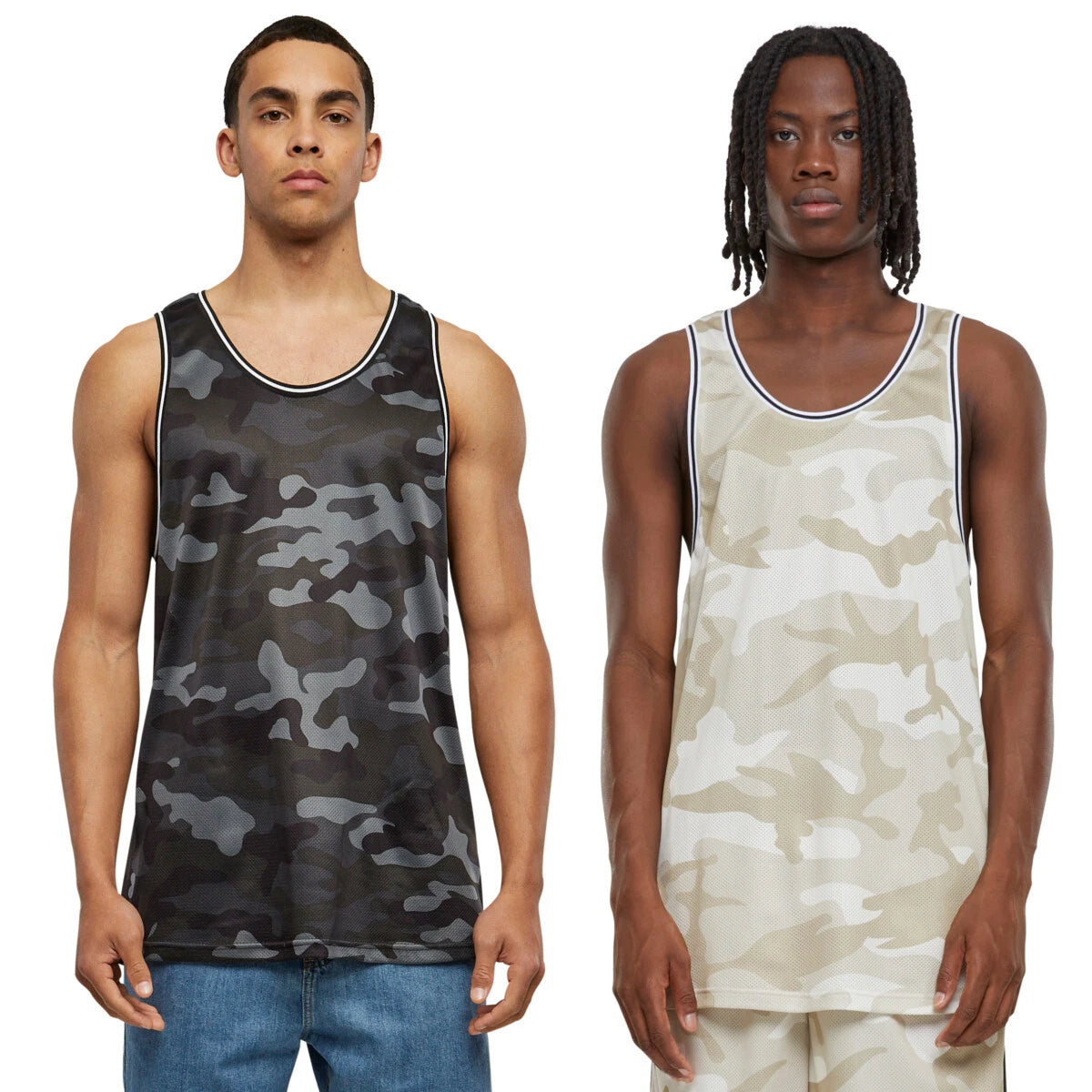 Urban Classics Camo Mesh Tank Top Shirt Camouflage