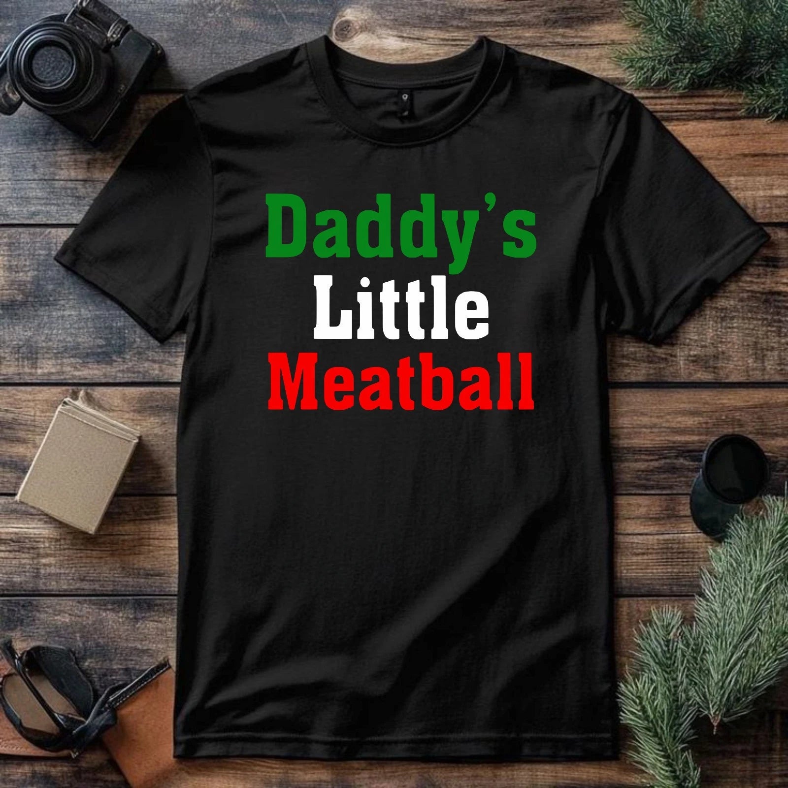 Daddy's Little Maetball T-shirt Funny Italian Joke Gift Top Men's Unisex Tee