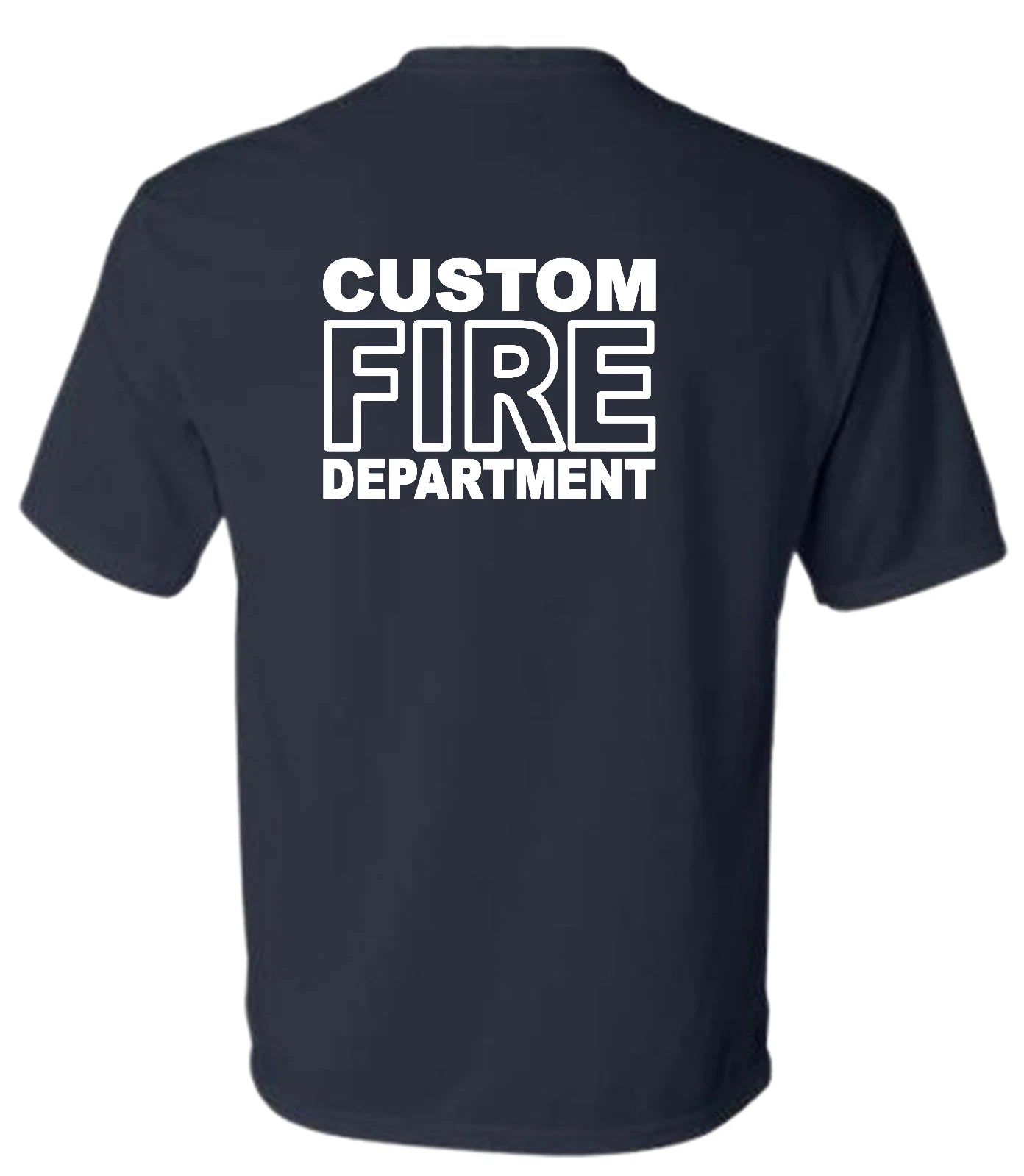 Custom Name Fire Dept T-shirt. Personalized. White Print