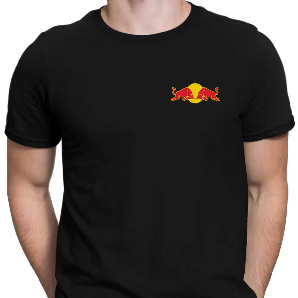 Red Bull Logo Black Tee Classic Fit T-Shirt Street Style Racing