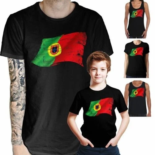 Portugal Flag T Shirt - Portugese Porto European Football Soccer Lisboa Euros