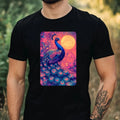 Mens Peacock Vaporwave Motif Cotton T-Shirt Size XS to 5XL