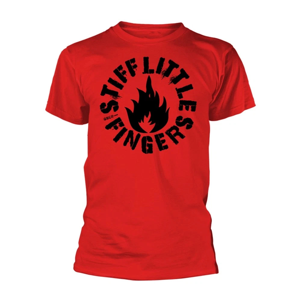 Stiff Little Fingers (SLF) - Flame Logo RED T Shirt Official Merch (Punk)