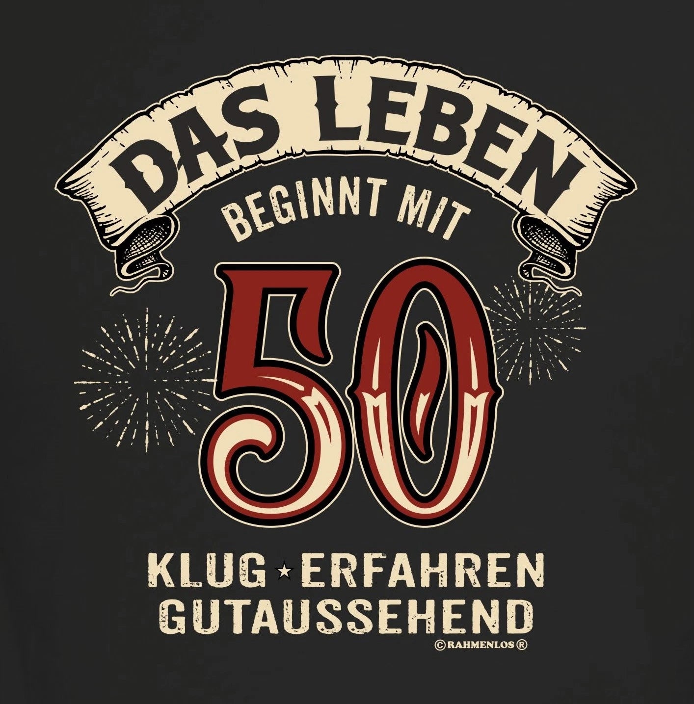 50th Birthday Men's T-Shirt Life Begins At 50 Funny Quote Shirt