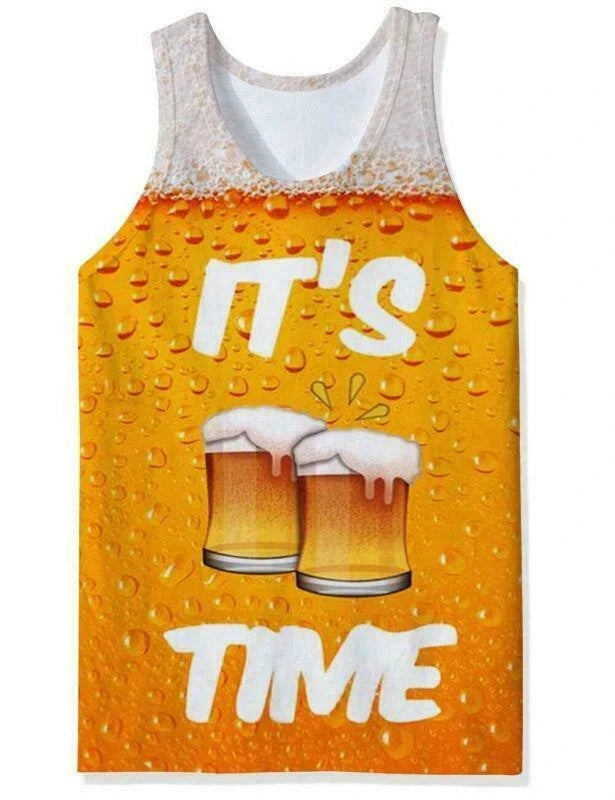 It's Beer Time 3D Print Men Tank Top V446