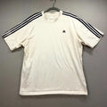 VTG Adidas T-Shirt Mens XL Off White Black 3-Stripes Athletic Everyday Wear Y2K