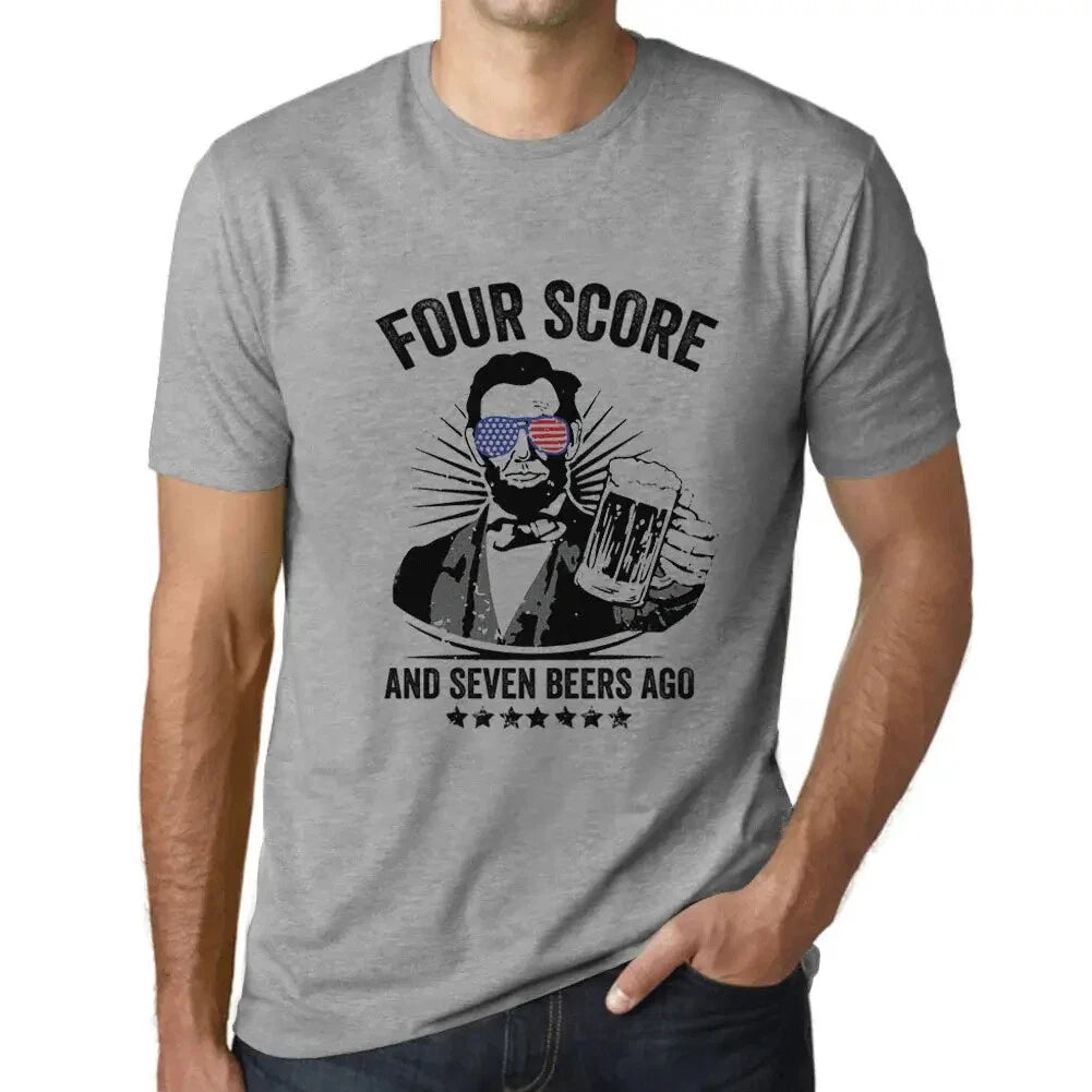 Men's Graphic T-Shirt Four Score And Seven Beers Ago 4th July Eco-Friendly