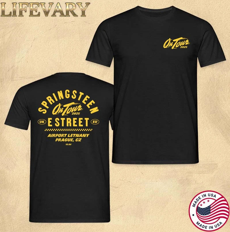 Prague 2025 Bruce Springsteen & The E-Street Band T-Shirt – 15 June Live Tour