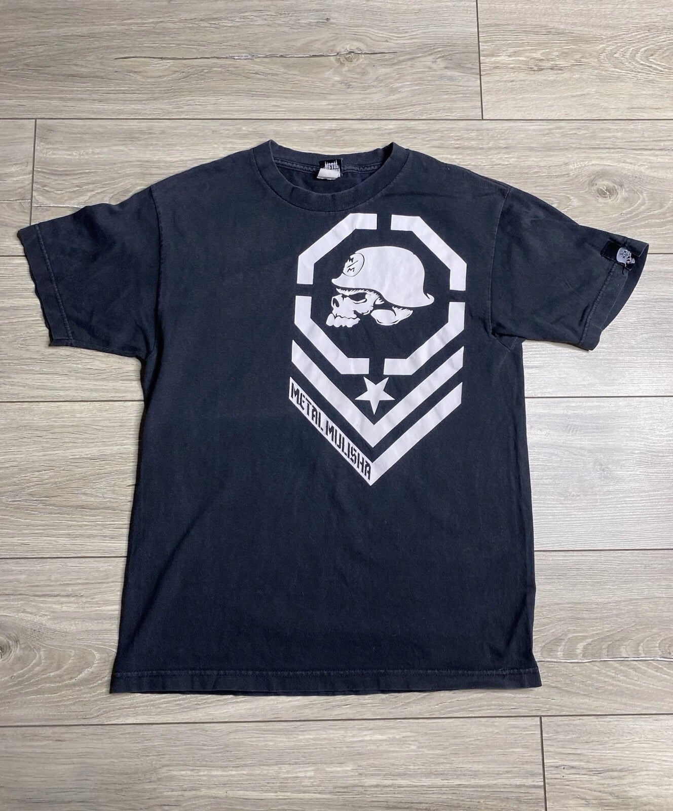 Y2K Vintage Metal Mulisha Motocross Tattoo Skull Black T-Shirt Men's Size M