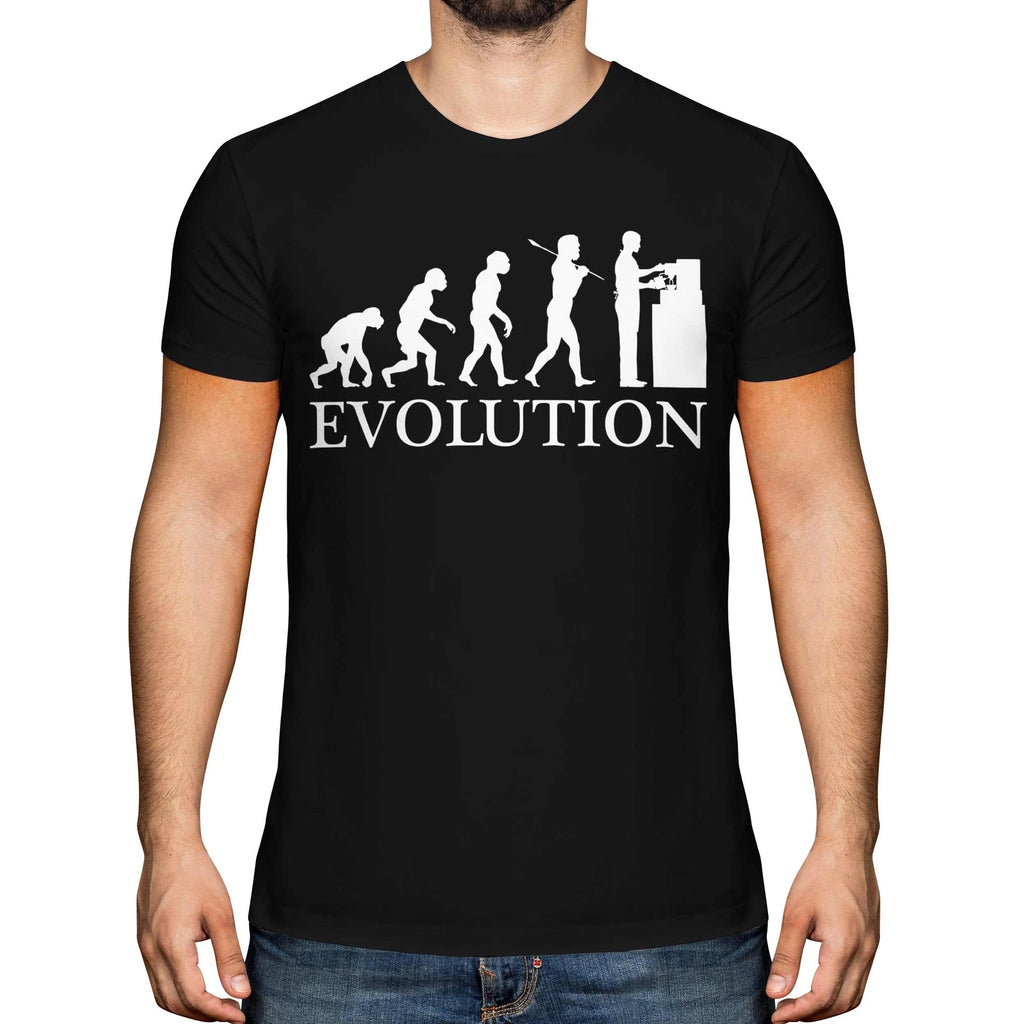 BARISTA EVOLUTION OF MAN MENS T-SHIRT TEE TOP GIFT COFFEE MAKING MACHINE LOVER