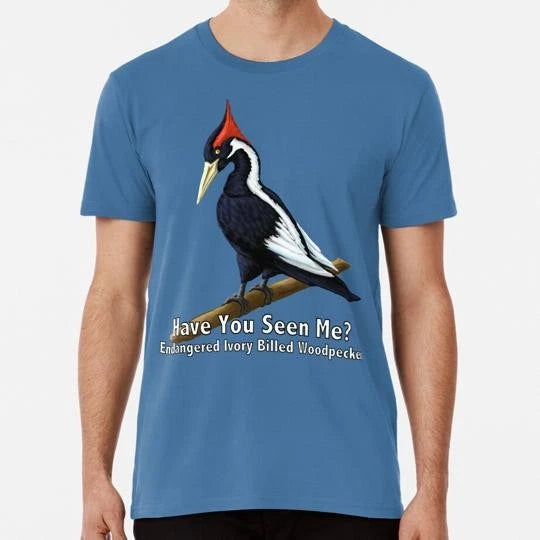 The Rarest Woodpecker Ivory Billed Size S to 5XL Made in the USA T-Shirt