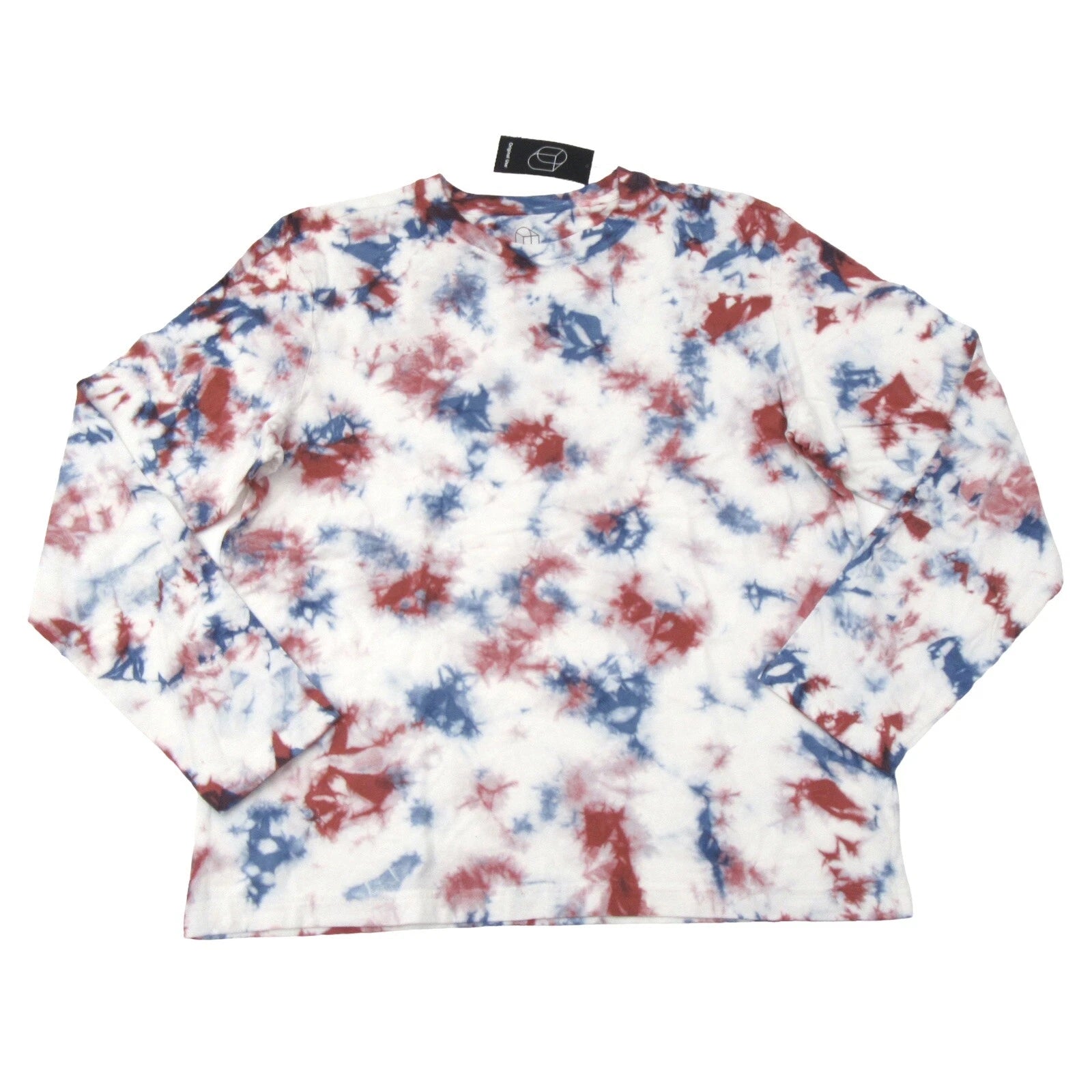 Original Use Mens Size M Crewneck Long Sleeve T-Shirt Tie Dye Red Ribbon