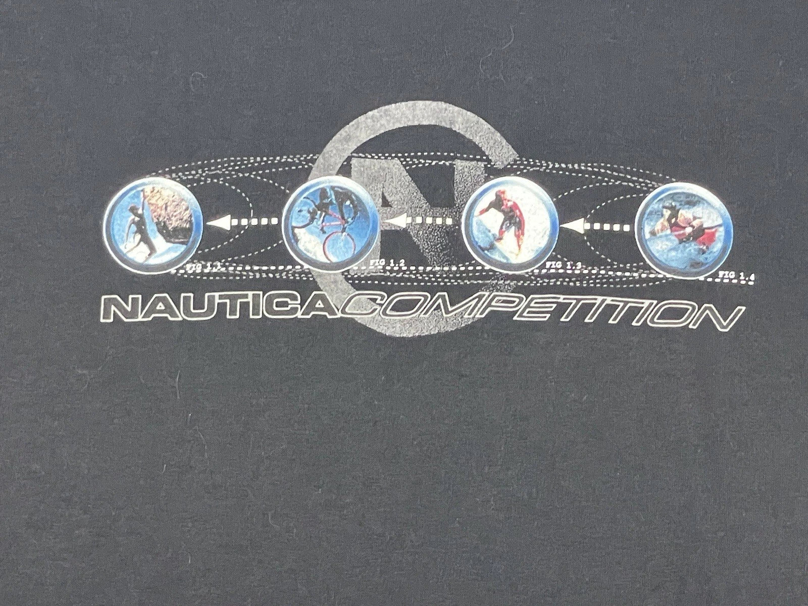Vintage Nautica Competition T Shirt Mens L Bike Surk Kayak Climb