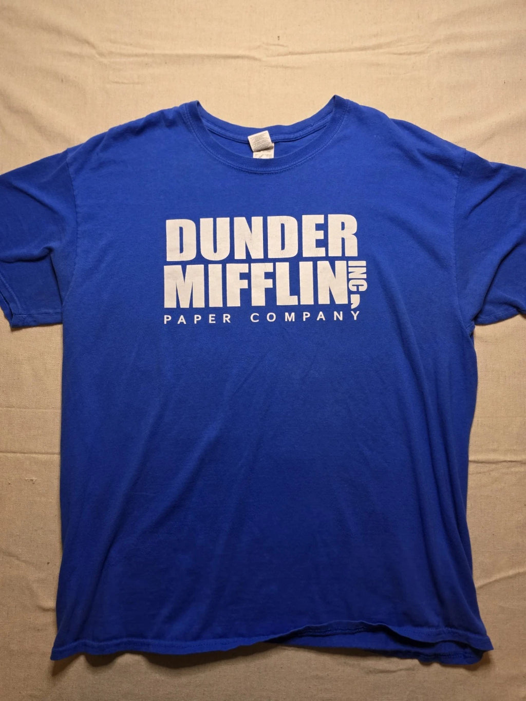 Dunder Mifflin Paper Company The Office Mens XL Blue Graphic T Shirt Tee