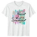 Peace Love Sunshine Womens T-Shirt Boho Hippie Lifestyle Gift For Her