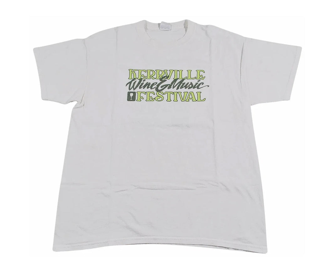 Vintage Kerrville Wine & Music Festival Band Tour White Shirt Size Large