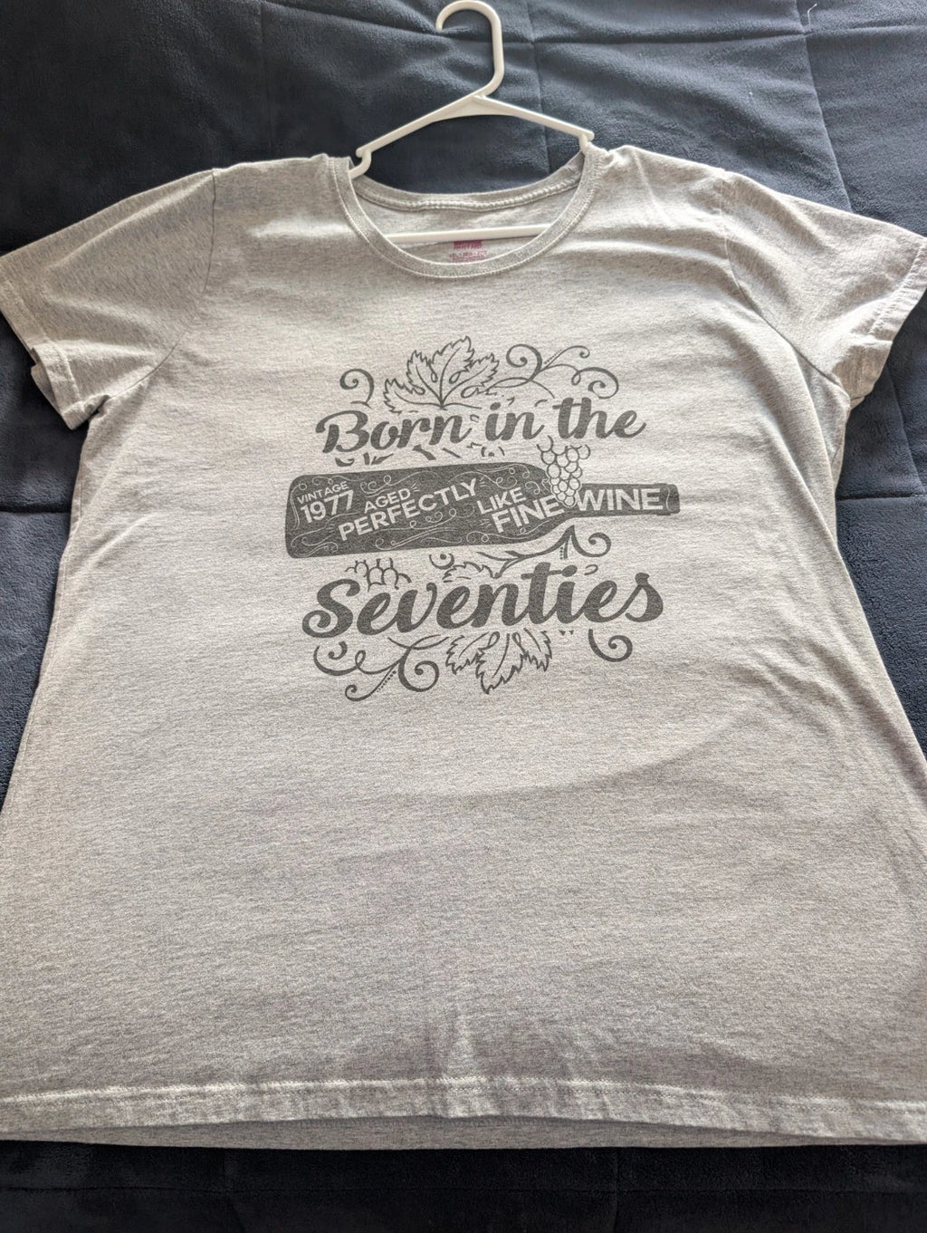 50th BD? 1977 Birth Year Tshirt Heather Gray  3XL Women's Plus Like A Fine Wine