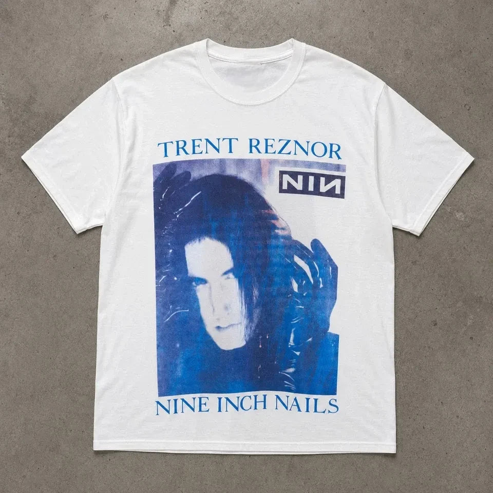 Vintage 90s Nine Inch Nail Trent Reznor Shirt Double Sided NIN Rock Tee