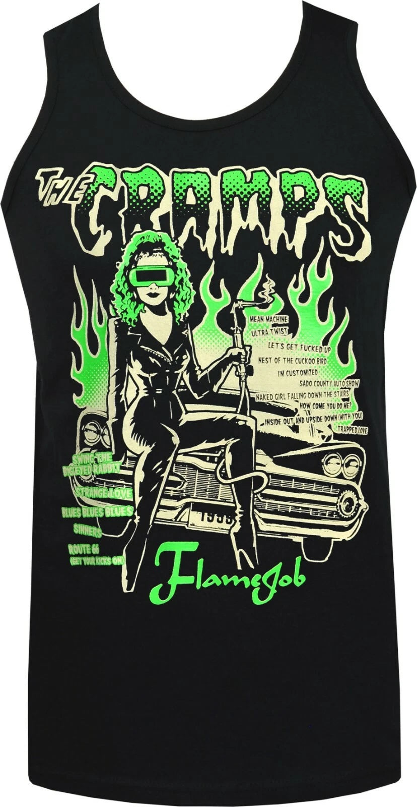 The Cramps Mens Psychobilly Tank Top Vince Ray Poison Ivy Classic Custom Royal