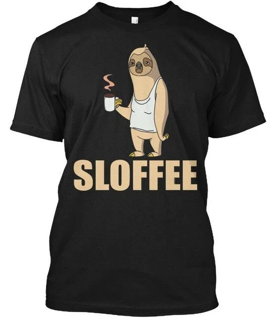 Sloth And Coffee - Sloffee Tee T-Shirt Made in the USA Size S to 5XL