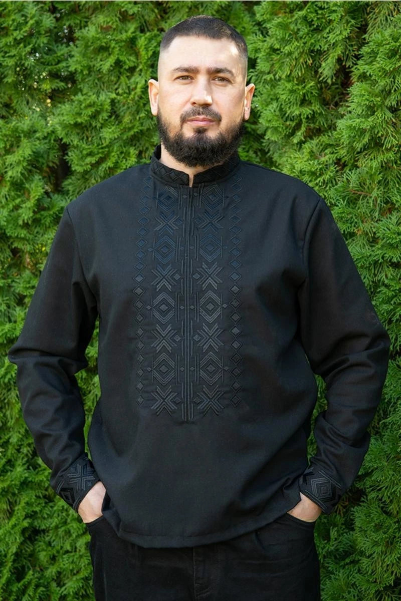 Vyshyvanka Men's natural M, L, XL, 2XL, 3XL, 4XL, 5XL, Linen shirt embroidered