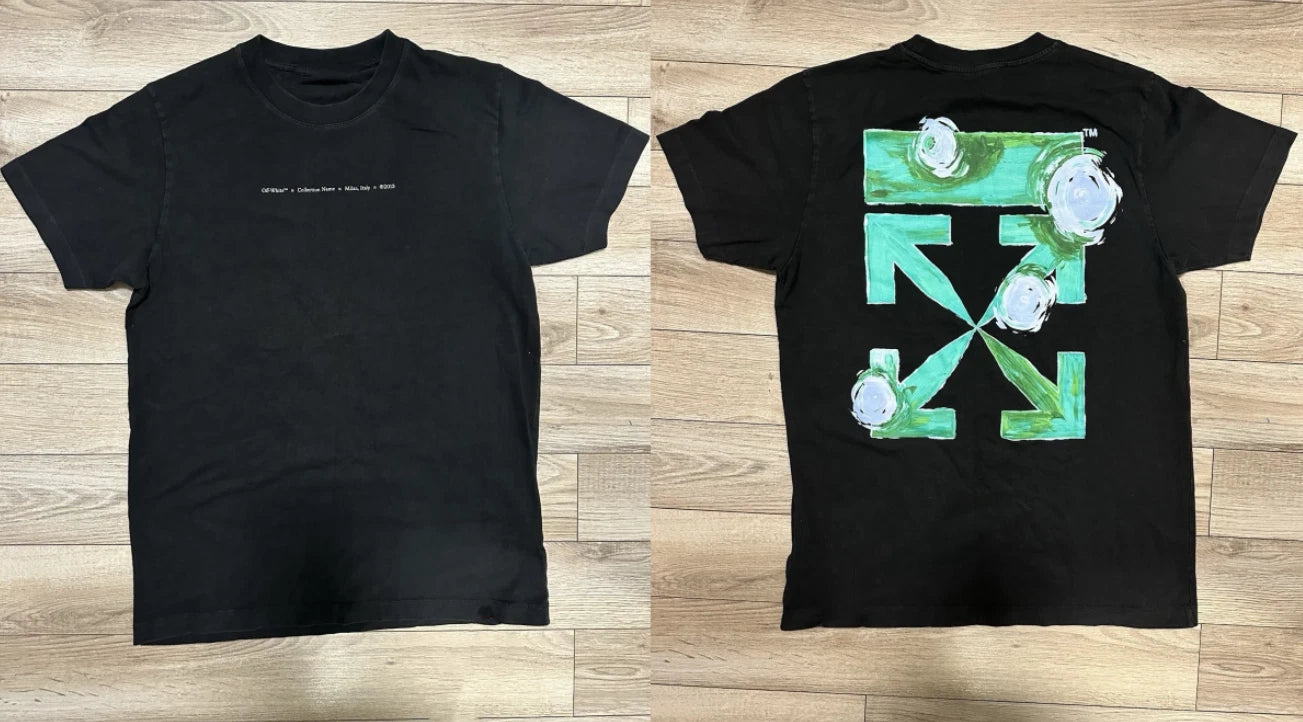 Off-White Black Tornado Arrows Tee Reprint Virgil Abloh Mens Streetwear S-5XL