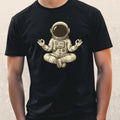 Mens Meditating Astronaut Motif Cotton T-Shirt Size XS to 5XL