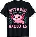 Just A Girl Who Loves Axolotls Axolotl Kawaii Girls Kids T-Shirt