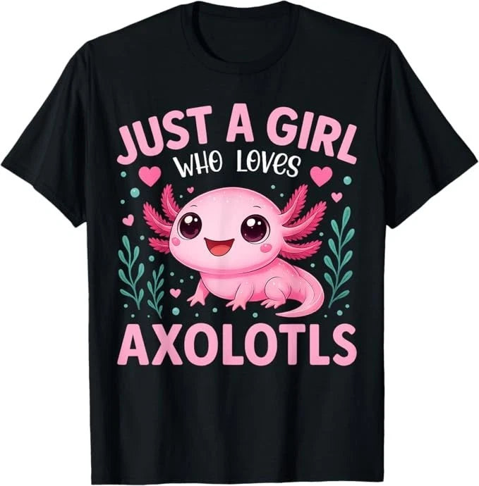 Just A Girl Who Loves Axolotls Axolotl Kawaii Girls Kids T-Shirt