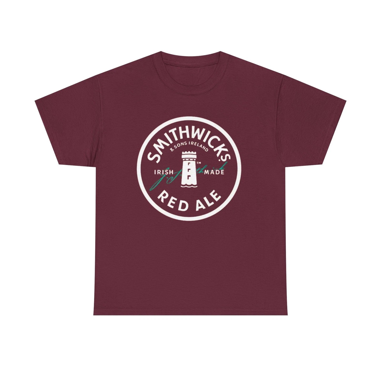 Smithwicks Irish Red Ale on Semi-Stretch Cotton Crew Neck Men's T-Shirt